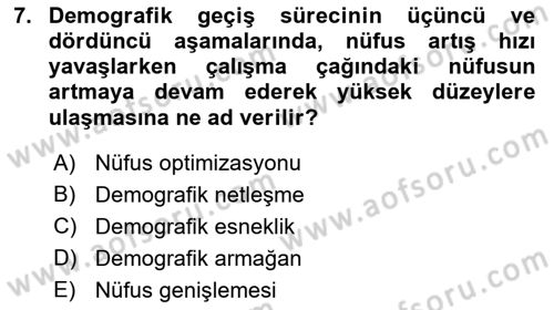İktisadi Kalkınma Dersi 2023 - 2024 Yılı (Final) Dönem Sonu Sınav Soruları 7. Soru