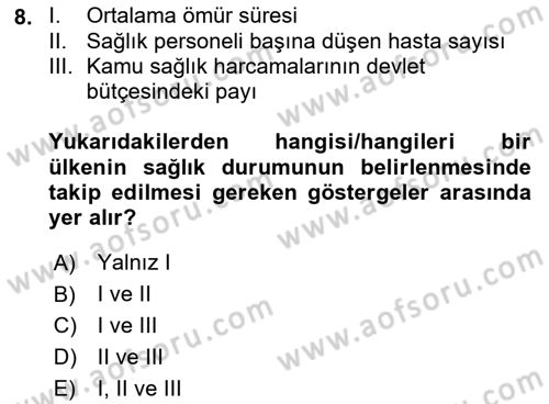 İktisadi Kalkınma Dersi 2023 - 2024 Yılı (Final) Dönem Sonu Sınav Soruları 8. Soru