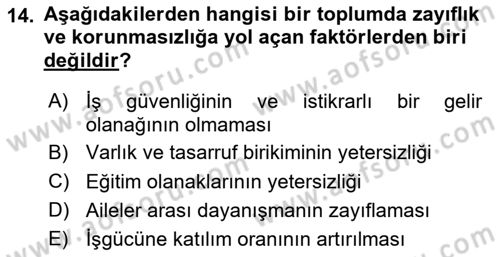 İktisadi Kalkınma Dersi 2024 - 2025 Yılı Yaz Okulu Sınav Soruları 14. Soru