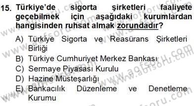Finansal Ekonomi Dersi Ara Sınavı Deneme Sınav Soruları 15. Soru