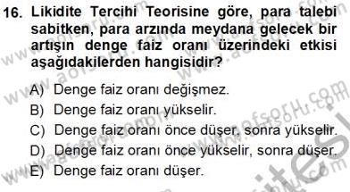 Finansal Ekonomi Dersi Ara Sınavı Deneme Sınav Soruları 16. Soru