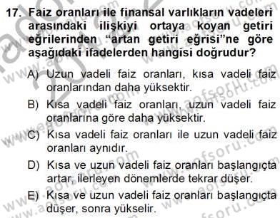 Finansal Ekonomi Dersi Ara Sınavı Deneme Sınav Soruları 17. Soru