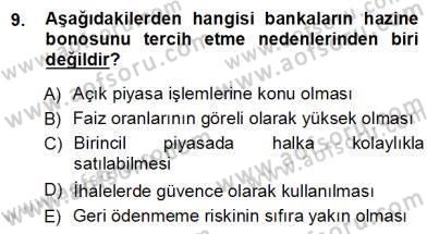 Finansal Ekonomi Dersi Ara Sınavı Deneme Sınav Soruları 9. Soru