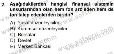 Finansal Ekonomi Dersi Ara Sınavı Deneme Sınav Soruları 2. Soru