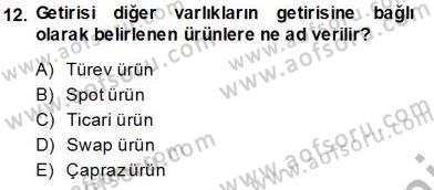 Finansal Ekonomi Dersi 2013 - 2014 Yılı Tek Ders Sınav Soruları 12. Soru
