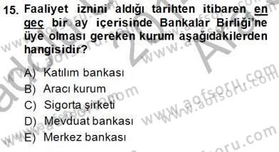 Finansal Ekonomi Dersi Ara Sınavı Deneme Sınav Soruları 15. Soru