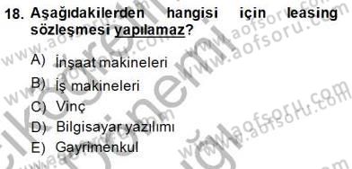 Finansal Ekonomi Dersi Ara Sınavı Deneme Sınav Soruları 18. Soru