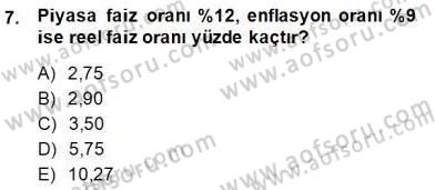 Finansal Ekonomi Dersi 2014 - 2015 Yılı (Final) Dönem Sonu Sınav Soruları 7. Soru