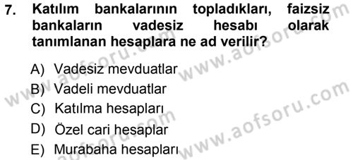 Finansal Ekonomi Dersi 2014 - 2015 Yılı Tek Ders Sınav Soruları 7. Soru