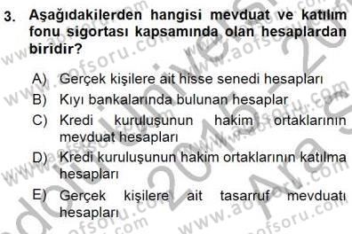 Finansal Ekonomi Dersi 2015 - 2016 Yılı (Vize) Ara Sınavı 3. Soru