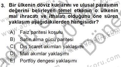 Finansal Ekonomi Dersi 2015 - 2016 Yılı (Final) Dönem Sonu Sınav Soruları 3. Soru