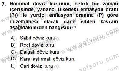 Finansal Ekonomi Dersi 2015 - 2016 Yılı (Final) Dönem Sonu Sınav Soruları 7. Soru