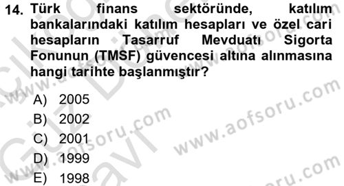 Finansal Ekonomi Dersi Ara Sınavı Deneme Sınav Soruları 14. Soru