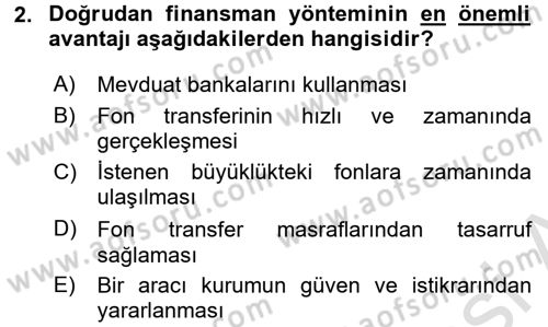 Finansal Ekonomi Dersi 2016 - 2017 Yılı (Vize) Ara Sınavı 2. Soru