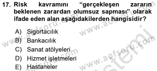 Finansal Ekonomi Dersi 2018 - 2019 Yılı 3 Ders Sınavı 17. Soru