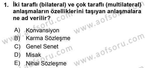 Avrupa Birliği ve Türkiye İlişkileri Dersi 2015 - 2016 Yılı (Final) Dönem Sonu Sınavı 1. Soru