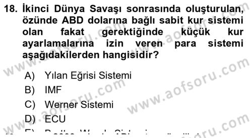 Avrupa Birliği ve Türkiye İlişkileri Dersi 2022 - 2023 Yılı (Final) Dönem Sonu Sınav Soruları 18. Soru