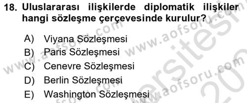 Avrupa Birliği ve Türkiye İlişkileri Dersi 2024 - 2025 Yılı (Vize) Ara Sınav Soruları 18. Soru