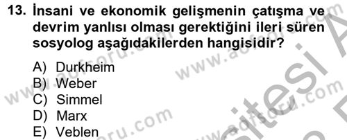 Ekonominin Güncel Sorunları Dersi 2012 - 2013 Yılı (Vize) Ara Sınav Soruları 13. Soru