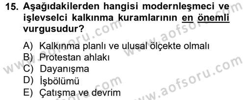 Ekonominin Güncel Sorunları Dersi 2012 - 2013 Yılı (Vize) Ara Sınav Soruları 15. Soru