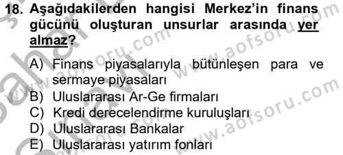 Ekonominin Güncel Sorunları Dersi 2012 - 2013 Yılı (Vize) Ara Sınav Soruları 18. Soru