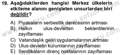Ekonominin Güncel Sorunları Dersi 2012 - 2013 Yılı (Vize) Ara Sınav Soruları 19. Soru