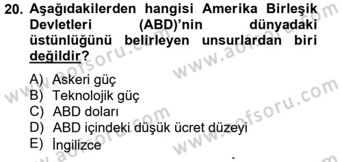 Ekonominin Güncel Sorunları Dersi 2012 - 2013 Yılı (Vize) Ara Sınav Soruları 20. Soru