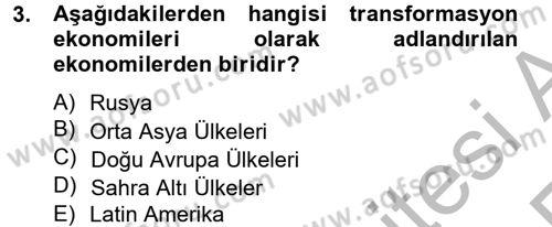 Ekonominin Güncel Sorunları Dersi 2012 - 2013 Yılı (Vize) Ara Sınav Soruları 3. Soru