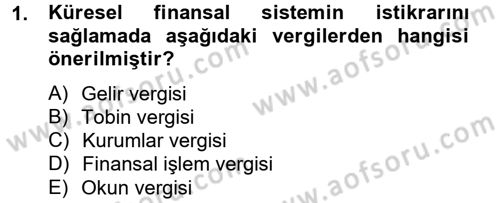 Ekonominin Güncel Sorunları Dersi 2012 - 2013 Yılı (Final) Dönem Sonu Sınav Soruları 1. Soru