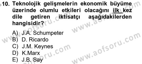 Ekonominin Güncel Sorunları Dersi 2012 - 2013 Yılı (Final) Dönem Sonu Sınav Soruları 10. Soru