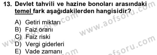 Ekonominin Güncel Sorunları Dersi 2012 - 2013 Yılı (Final) Dönem Sonu Sınav Soruları 13. Soru