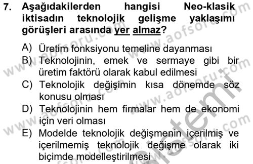 Ekonominin Güncel Sorunları Dersi 2012 - 2013 Yılı (Final) Dönem Sonu Sınav Soruları 7. Soru