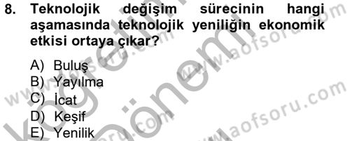 Ekonominin Güncel Sorunları Dersi 2012 - 2013 Yılı (Final) Dönem Sonu Sınav Soruları 8. Soru