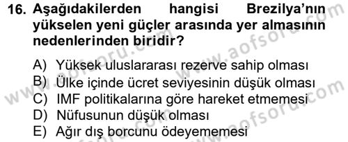 Ekonominin Güncel Sorunları Dersi 2013 - 2014 Yılı (Vize) Ara Sınav Soruları 16. Soru
