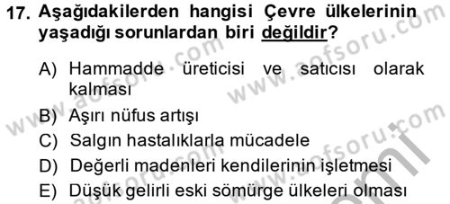 Ekonominin Güncel Sorunları Dersi 2013 - 2014 Yılı (Vize) Ara Sınav Soruları 17. Soru