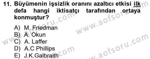 Ekonominin Güncel Sorunları Dersi 2013 - 2014 Yılı Tek Ders Sınavı 11. Soru