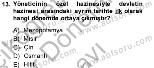 Ekonominin Güncel Sorunları Dersi 2014 - 2015 Yılı (Final) Dönem Sonu Sınav Soruları 13. Soru