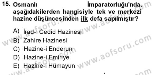 Ekonominin Güncel Sorunları Dersi 2014 - 2015 Yılı (Final) Dönem Sonu Sınav Soruları 15. Soru