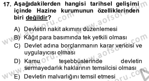 Ekonominin Güncel Sorunları Dersi 2014 - 2015 Yılı (Final) Dönem Sonu Sınav Soruları 17. Soru