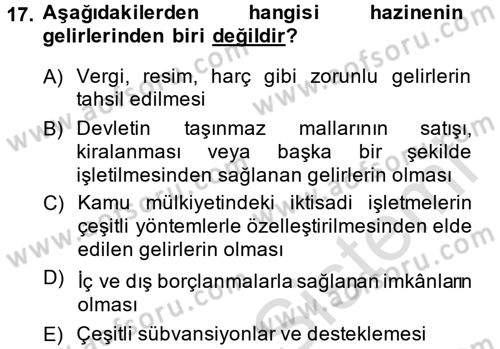 Ekonominin Güncel Sorunları Dersi 2014 - 2015 Yılı Tek Ders Sınavı 17. Soru