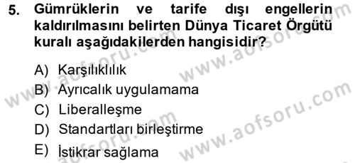 Ekonominin Güncel Sorunları Dersi 2014 - 2015 Yılı Tek Ders Sınavı 5. Soru