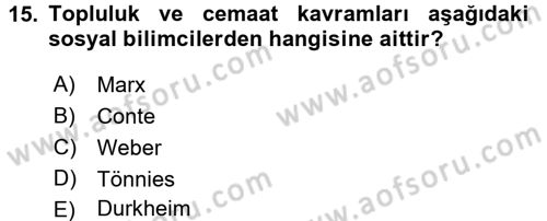 Ekonominin Güncel Sorunları Dersi 2015 - 2016 Yılı (Vize) Ara Sınav Soruları 15. Soru