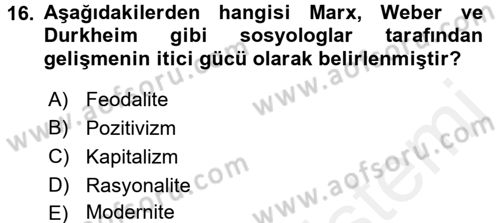 Ekonominin Güncel Sorunları Dersi 2015 - 2016 Yılı (Vize) Ara Sınav Soruları 16. Soru