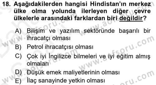 Ekonominin Güncel Sorunları Dersi 2015 - 2016 Yılı (Vize) Ara Sınav Soruları 18. Soru