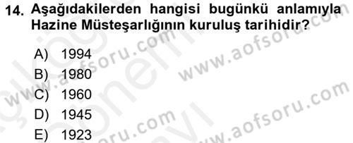 Ekonominin Güncel Sorunları Dersi 2015 - 2016 Yılı Tek Ders Sınav Soruları 14. Soru
