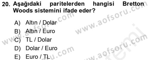 Ekonominin Güncel Sorunları Dersi 2015 - 2016 Yılı Tek Ders Sınav Soruları 20. Soru