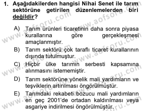 Ekonominin Güncel Sorunları Dersi 2016 - 2017 Yılı 3 Ders Sınavı 1. Soru