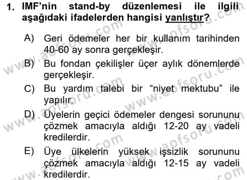 Ekonominin Güncel Sorunları Dersi 2016 - 2017 Yılı (Vize) Ara Sınav Soruları 1. Soru