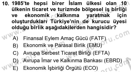 Ekonominin Güncel Sorunları Dersi 2016 - 2017 Yılı (Vize) Ara Sınav Soruları 10. Soru