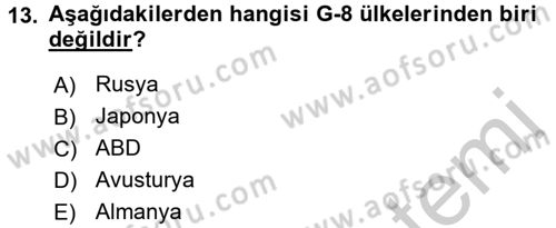 Ekonominin Güncel Sorunları Dersi 2016 - 2017 Yılı (Vize) Ara Sınav Soruları 13. Soru